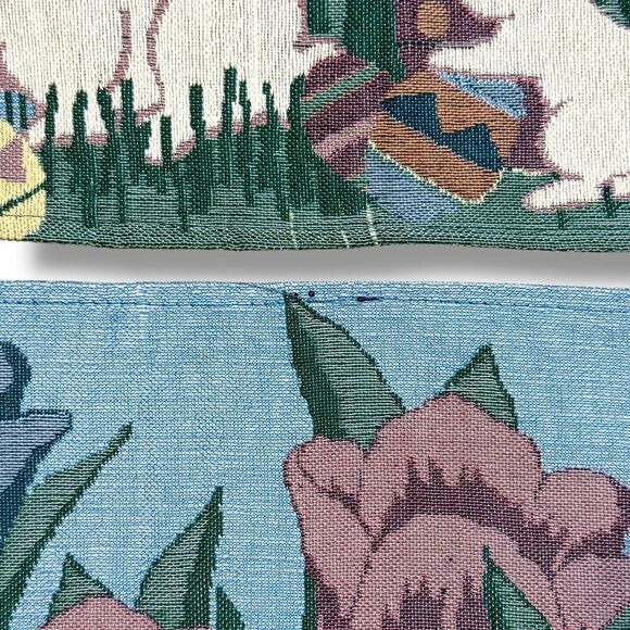 VTG Handmade Tapestry Spring Easter Bunny Rabbit Table Placemats Set Of 8 - Picture 7 of 11